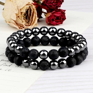 Ensemble de Bracelets en Pierre de Lave Naturelle et Turquoise Yoga Mala Perles Bracelet pour Hommes Femmes Bijoux Minimalistes
