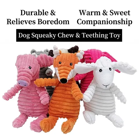 Giocattolo Di Peluche Per Animali Velluto A Coste Mais Molare Pulizia Denti Interattivo Forma Animale Cani Piccoli Medi