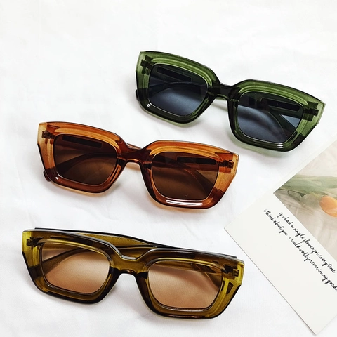 Occhiali Da Sole Cat Eye Retrò Donne Protezione UV400 Quadrati Montura PC Moda Vintage Esterno