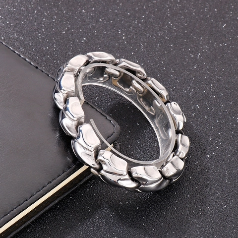 Men Dragon Bone Chain Bracelet Stainless Steel Punk Gothic Industrial Minimalist Jewelry For Male Silver
