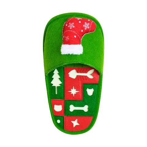 Pet Dog Snuffle Mat Slipper Shape Slow Feeder Dog Toy Christmas Themed Sniffing Foraging Skills Training Stress Relief Puzzle Toy For Dogs Cats