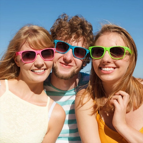 Kids Fun Neon Classic Party Sunglasses UV400 Protection Square PC Frame Summer Beach Sunglasses For Boys Girls Fashion Eyewear