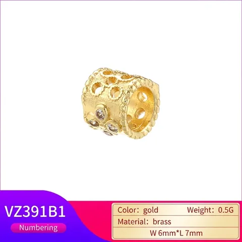 Messing Zirkonia Zwischenperlen Hohl Herz Kleeblatt Kreuz Zylindrisch Schmuckherstellung Charms Mode Accessoires