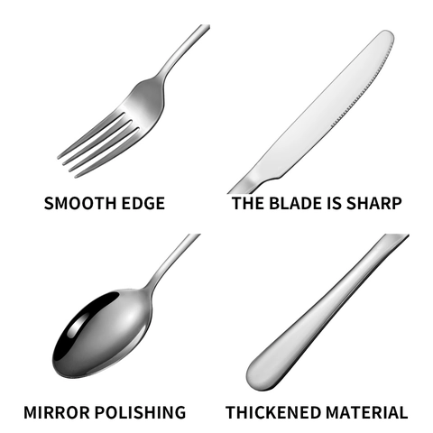 Stainless Steel Flatware Knife Fork Spoon Dinner Cutlery Mirror Polished Modern Luxury Tableware Gift Boxed