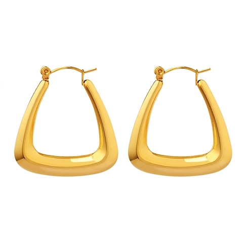 Pendientes De Aro En Forma De U Acero De Titanio Chapado En Oro De 18K Diseño Geométrico Minimalista Estilo Francés Versátil
