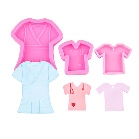 Nurse Uniform Scrubs And Baseball Shape Silicone Molds For DIY Epoxy Resin Jewelry Keychain Pendant Cake Decorating
