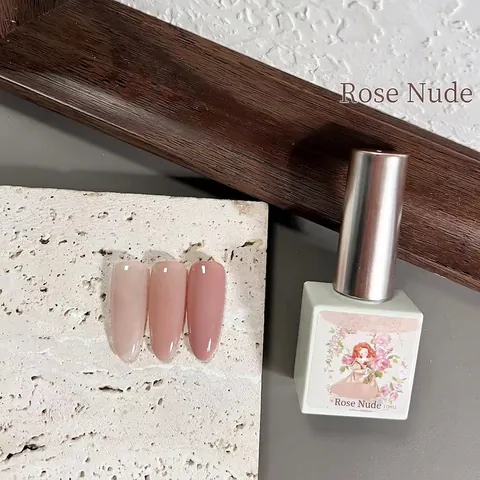 Esmalte De Uñas En Gel Semitransparente Color Rosa Nude Larga Duración Soak Off Curado UV LED Manicura Natural Profesional