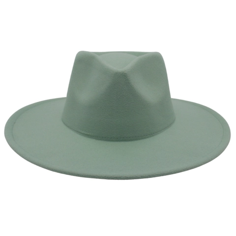 Fedora Hat Wide Brim Vintage Woolen Felt Solid Color Classic Jazz Style For Men Women Autumn Winter Fashion Accessory