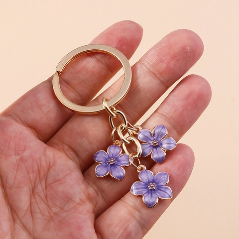 Portachiavi Fiore Di Ciliegio Lega Smalto Ciondolo Anello Chiave Fascino Borsa Regalo Elegante Per Donne Ragazze Accessori