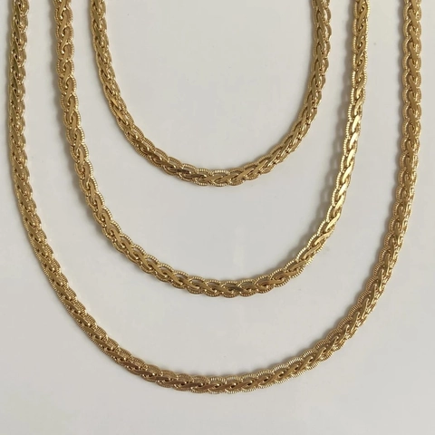 Vintage Gold Plated Copper Twist Braided Chain Necklace High Color Retention Jewelry Accessory For Women Men