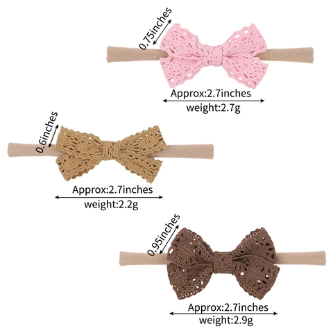 Bandeau À Nœud En Dentelle Pour Bébé Filles Bandeau Cheveux En Nylon Doux Très Élastique Pour Nouveau-Né Coiffure Douce