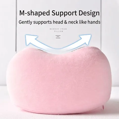 Cuscino Da Viaggio A Forma Di U Memory Foam Velluto Morbido Rete Traspirante Supporto Per Aereo Ufficio Regolabile Portatile
