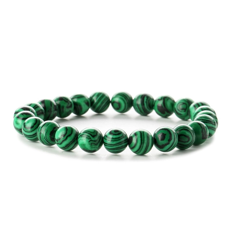 Natural Stone Beaded Bracelet Elastic Stretch Round Gemstone Yoga Healing Energy Jewelry For Men Women