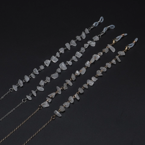Catena Per Occhiali Pietra Naturale Cristallo Bianco Lega Di Metallo Cordino Per Occhiali Antiscivolo Supporto Per Maschera