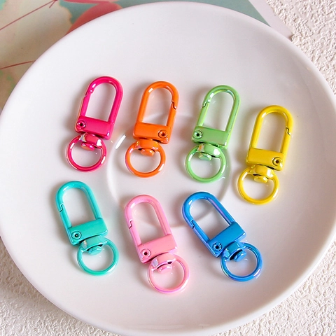 Swivel Snap Hooks Metal Lobster Clasp Keychains Colorful Rainbow Plating DIY Jewelry Making Findings Bag Accessories For Keyrings