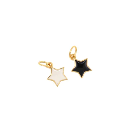 Ciondoli Stella Rame Zircone Smalto DIY Creazione Gioielli Accessorio Semplice Versatile Forma Stella Lucida