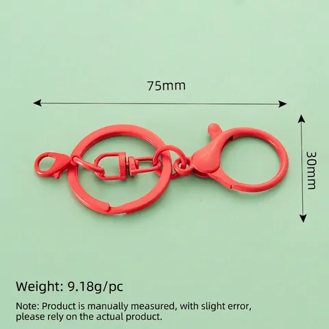 Colorful Zinc Alloy Keychain With Swivel Lobster Clasp Painted Split Ring For DIY Bag Charm Pendants Material
