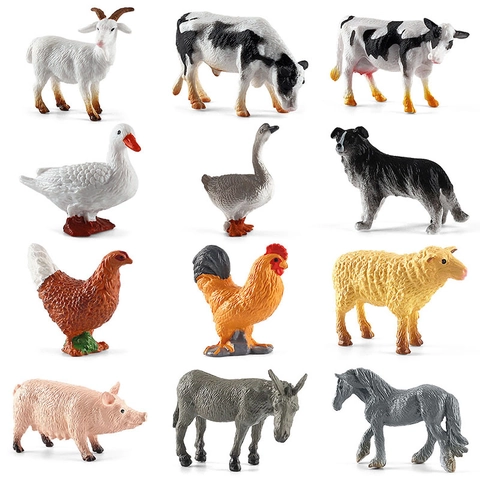 Figurine Animali Fattoria Simulazione Modelli Pollame Plastica Solida Miniatura Realistica Per Bambini Apprendimento Educativo