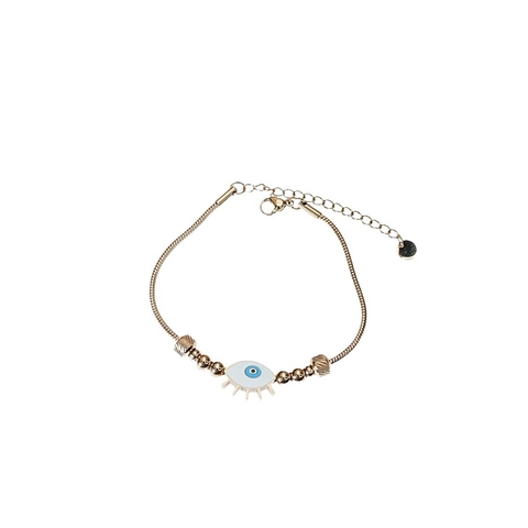 Evil Eye Schlangenarmband Edelstahl Emaille Nazar Anhänger Modeschmuck Für Damen Herren Poliert