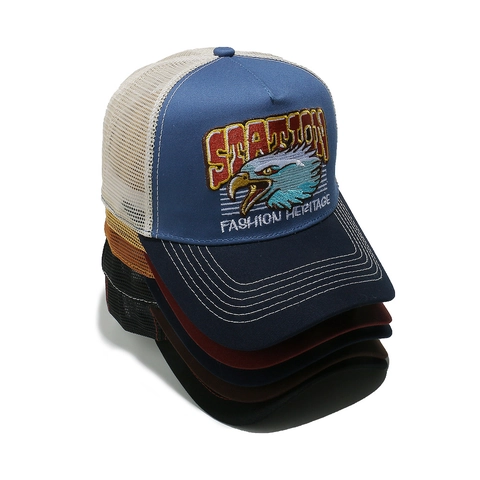 Cappello Trucker Ricamo Aquila Americano Vintage Rete Traspirante Berretto Da Baseball Station Fashion Heritage Unisex Cotone