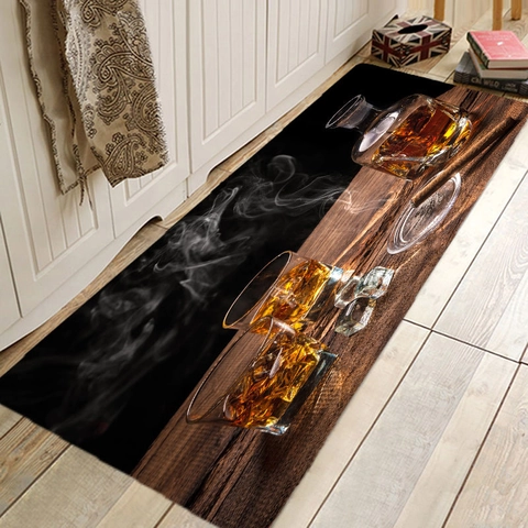 Tappeto Da Pavimento Vintage Whiskey Sigaro Steampunk Ingranaggi Antiscivolo Assorbente Poliestere Per Cucina Bagno