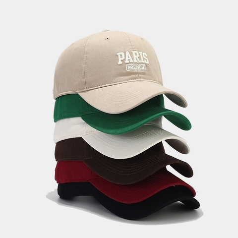 Cappello Da Baseball In Cotone Con Ricamo Parigi Regolabile Retro Casual Sportivo Protezione Solare Unisex