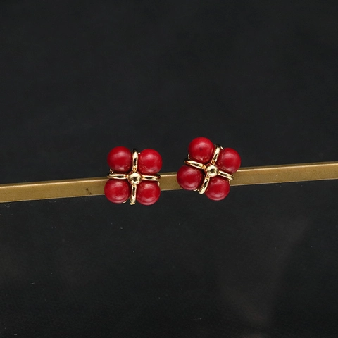 Natural Freshwater Pearl Flower Stud Earrings 18K Gold Plated S925 Sterling Silver Earring Post Retro Lapis Lazuli Jewelry