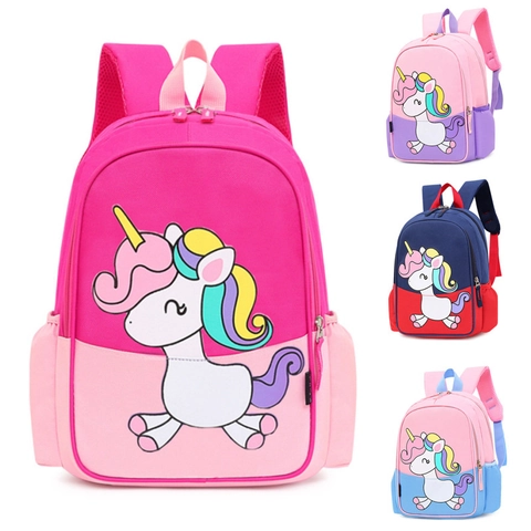 Toddler Backpack Cute Cartoon Unicorn Lightweight School Bag For Preschool Kids Breathable Nylon Nursery Rucksack Colorful