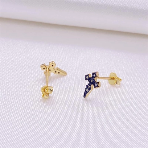 925 Sterling Silber Kreuz Ohrstecker Für Damen Herren Vergoldet Strass Minimalistischer Modeschmuck Eingelegte Religiöse Ohrringe