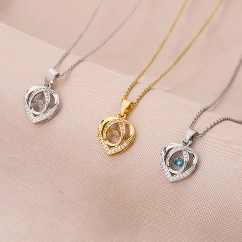 Herz Anhänger Halskette Funkelnde Zirkon Kupfer Eingelegt Titan Stahl Elegant Schmuck Für Damen Valentinstag Geschenk