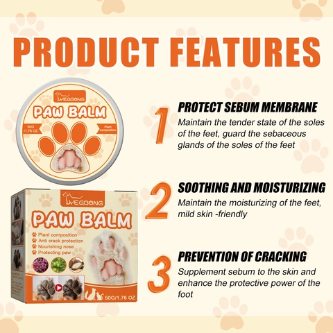 Pet Paw Balm Natural Plant Extracts Moisturizing Anti Cracking Protection For Dogs Cats Nose Paw Care Nourishing Soothing