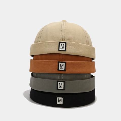 Docker Hat Randloze Skullcap Katoen Canvas Verstelbaar Vintage Streetwear Zeeman Pet Voor Heren Dames