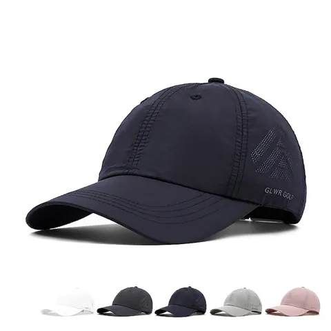 Quick Dry Baseball Cap Laser Perforated Breathable Golf Hat Sun Protection Adjustable Outdoor Sports For Men Women
