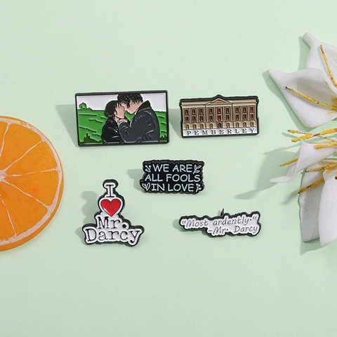 Pride And Prejudice Enamel Pin Literary Mr Darcy Pemberley Quotes Brooches For Backpack Clothes Jackets Literary Gift For Women Men
