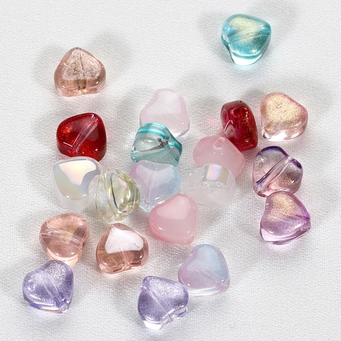 Heart Shape Glass Beads Lampwork Style Mini Spacer Beads For DIY Handmade Jewelry Making Bracelet Tassel Crafting Supplies