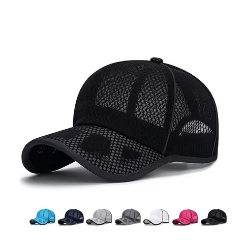 Mesh Baseball Cap Breathable Polyester Sun Protection Outdoor Sports Adjustable Lightweight Summer Unisex Trucker Hat