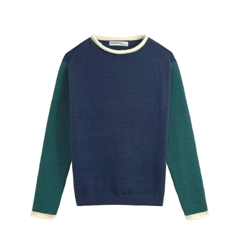 Maglione In Maglia Da Donna Blocchi Di Colore Manica Lunga Girocollo Elegante Casual Finiture A Contrasto Top