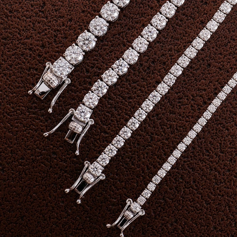 Tennis Bracelet 925 Sterling Silver Sparkly Round Cubic Zirconia Elegant Jewelry Anniversary Wedding Gift For Women