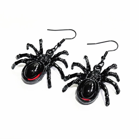 Orecchini A Pendente Ragno Lega Cristallo Rosso Gotico Punk Rock Gioielli Halloween Per Donne