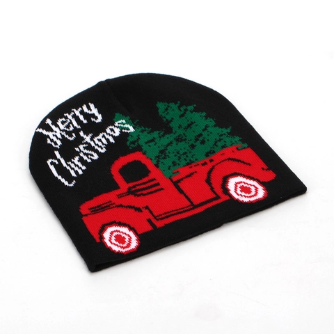 Christmas Beanie Hat Knitted Acrylic Warm Winter Festive Party Jacquard Santa Elk Pattern Unisex