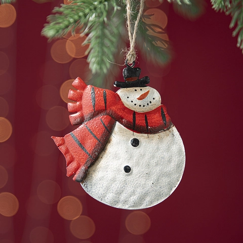Ornamenti Appesi Di Natale Vintage Metallo Dipinto Babbo Natale Pupazzo Di Neve Pendente In Ferro Arredo Albero