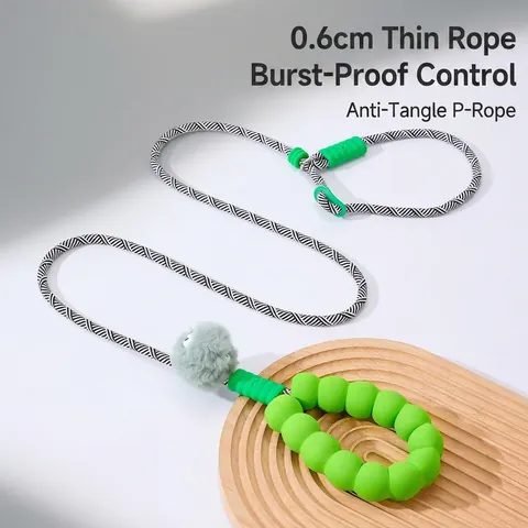 Slip Lead Dog Leash Anti-Burst Braided Nylon P-Rope Training With NBR Foam Handle Adjustable Sturdy Traction For Dogs