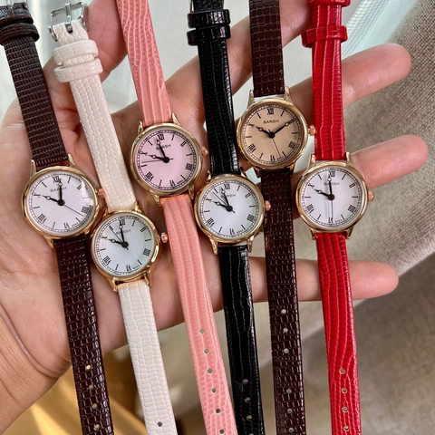 Ladies Quartz Watch Simple Round Alloy Case Faux Leather Strap Roman Numeral Dial Fashion Elegant Wristwatch For Women