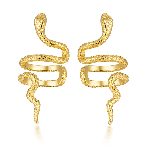 Clip d'Oreille Serpent en Argent Sterling 925 Ear Cuff Non Percé Design de Niche Tendance Bijoux Style Animal pour Hommes et Femmes