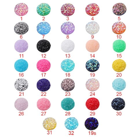 Round Resin Druzy Flatback Cabochons Glitter Starry Crystal Cluster For DIY Jewelry Making Accessories