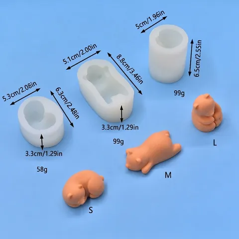Molde De Silicona De Oso Flexible 3D Dibujos Animados Forma De Oso Polar Para Bricolaje Pastel Chocolate Vela Jabón Resina