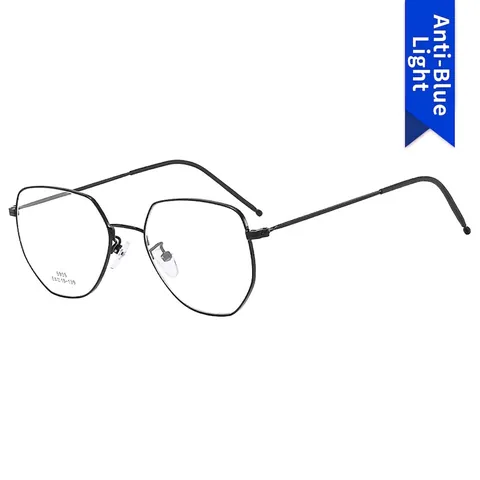 Polygon Metalen Brilmonturen Anti Blauw Licht Lichtgewicht Comfortabel Eenvoudige Mode Brillen Voor Heren Dames