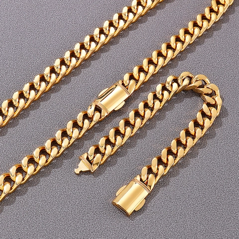 Panzerkette Halskette Edelstahl 18K Vergoldet Hip Hop Schmuck Für Herren Streetwear Cooles Modeaccessoire