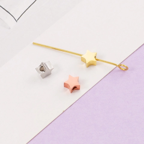 Cuentas Espaciadoras Con Forma De Estrella 304 Acero Inoxidable Pulido Espejo Accesorios De Joyería DIY Pulsera Collar