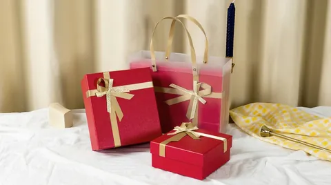Elegant Gift Boxes Cardboard With Bow Ribbon Luxury Packaging For Wedding Christmas Valentines Day Anniversary Handbag